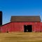 Red prairie barn w/ silo