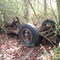White bridge - Old tractor frame in the woods