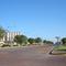 west side of widest main street in Kansas, the trees are the center of the street, Plains, KS