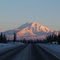 Winter Sun Setting On Mt Drum