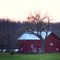Barn and lake