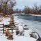 Williams Bridge Fishing Access on the Gallatin River Montana (Looking Down River)