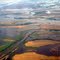 Delta of Volga river. View from the plane.