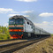 Diesel locomotive TEP70-0338 with train