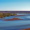 Visto del Rio Santa Cruz desde el Puente,  Departamento Corpen Aike - Santa Cruz, Argentina