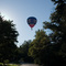 Hot air balloon over W 7thSt. Marysville, OH, looking west.