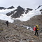 Llegando a la laguna del Glaciar Vinciguerra