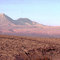 Désert d'Atacama : Couché de soleil sur le Licancabur depuis la route qui mène à la vallée de la lune.