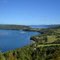 Vista altura hacia Leutepu, Isla Tranqui, Chiloé, Chile.