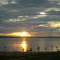 Por do Sol dourado na Represa de Jurumirim Vista do deck da colônia da AFPESP
