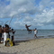 capoeira band and performers on the beach in Bahia