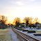 VIRGINIA: FRANKLIN: Franklin [Railroad] Depot/Visitor Center, 120 South Main Street: view down the western tracks at sunset
