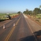 Trabalho de engenharia para o alargamento da Rodovia BR 163, à esquerda vê-se a plantação de ca-de-açúcar - Nova Alvorada do Sul - Mato Grosso do Sul - MS - Brazil