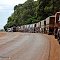 Fila de caminhões. Soja.