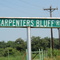 Carpenters Bluff Road sign