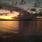 Por-do-sol no rio Tietê