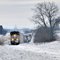 Northbound freight through the snow
