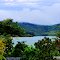 Panorama of the famous Lake Calima in Darien,  Valle del Cauca, Colombia. 18 Degrees Centigrade.  The mountains that surround it. January 2 - 2012