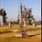 Metal monument in the Knights Landing Cemetery