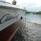 Classic Chris Craft traveling up the Beaver River, near New Brighton, PA.   Jack Forester's 1961 Chris Craft Continental 19'.