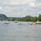 Canadian geese  and classic boats on the Beaver River.