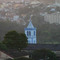 Na rua do Cobre, olhando para o oeste ao entardecer