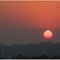 Pôr-do-sol durante o longo período de seca