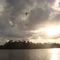 Pôr-do-sol voando de Traik sobre o rio Xingú.