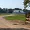The visitor center seen after crossing Owl Creek