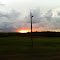 Vista da Sede com o por do Sol ao fundo