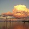 entardecer no lago primavera