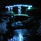 Xmas Lights over small water fall