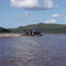 Venezuela, Goldsucherfloss am Rio Caroni, im Nationalpark Canaima.