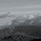 Snow capped Palomar Mountain in the clouds