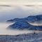 River fog in the Missouri badlands