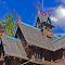 Roof of Norwegian stave church, Little Norway, Wisconsin