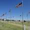 flags flying at Lucas Cemetery, Lucas, KS
