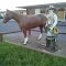 Fiberglass Horse and Cowboy