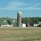 Barn and shed destroyed during August 7, 2013, storm in NE Wisconsin that left more than 65,000 without power for up to 5 days. S of Weyauwega, WI, on highway 10.