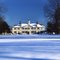 Snow on the Roof (but Still Fire in the Furnace?) -- Wintery Mount Vernon Mansion, Home of George Washington,  from Across the Lawn (from a distance)