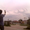 Name of ALLAH is written with clouds above town called  Orga, CHECHNYA