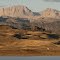 Fremont Peak (left) & Jackson Peak looking north across Soda Lake, Wind River Mtns, WY, USA