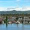 Ventura Harbor and Mountain Snow, California