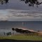Evening at Baileys Harbor: calm lake, wavy pier!
