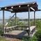 Shaded rest-bench along trail