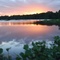 Couché de soleil dans le delta de l'Orenoque