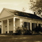 An old country church by the side of the road.  Established in 1828, still standing on rocks.