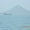 Submerged Mountain and Boat inside Hirakud Dam