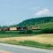 Southbound Central Vermont Railway Freight Train No. 510 with CV EMD GP9 No. 4550 and DWP Alco RS11 No. 3603 providing power, at St. Albans, VT