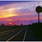 PRR crossing at sunset